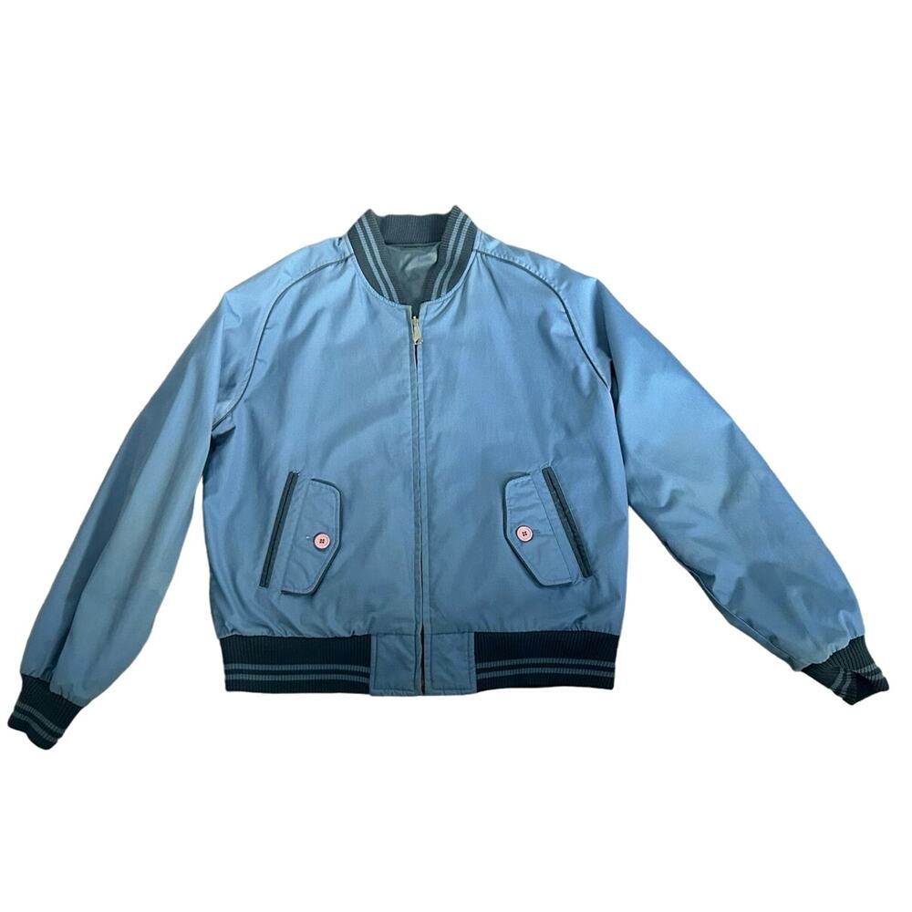 Vintage Reversible Men’s Jacket, Blue/LightBlue, Retro Ladcore, Basic, Size L